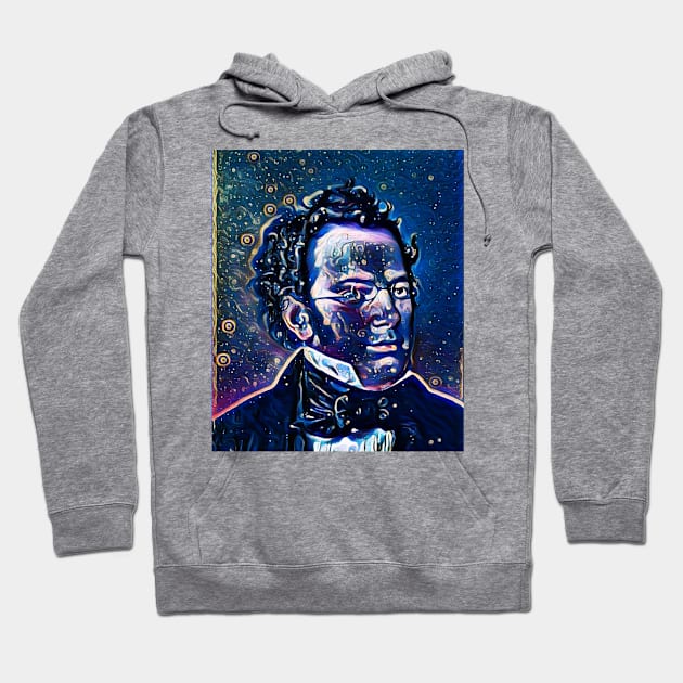 Franz Schubert Dark Night Portrait | Franz Schubert Artwork 4 Hoodie by JustLit